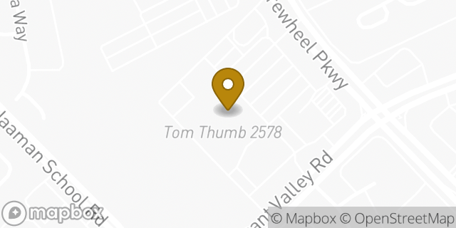 Map showing the location of Tom Thumb in Garland, TX 75040