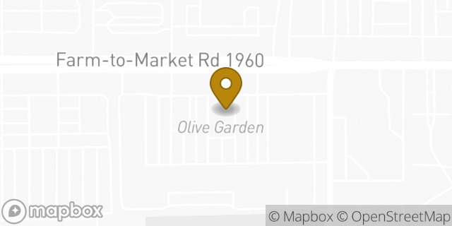 Map showing the location of Olive Garden in Humble, TX 77338