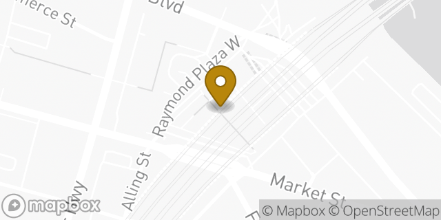 Map showing the location of Starbucks in Newark, NJ 07102
