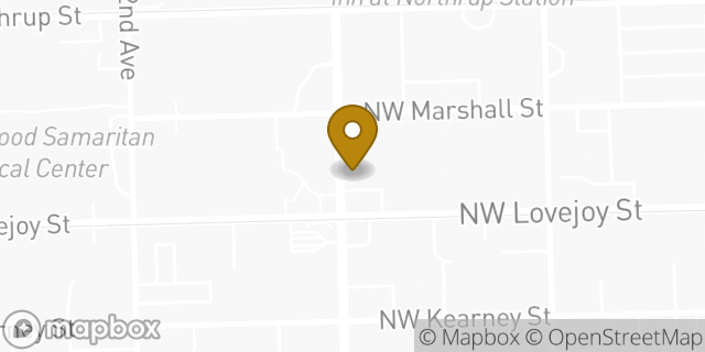 Map showing the location of Starbucks in Portland, OR 97209