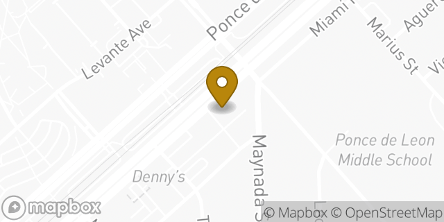 Map showing the location of Starbucks in Coral Gables, FL 33146