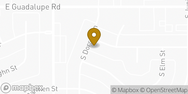 Map showing the location of Starbucks in Tempe, AZ 85283