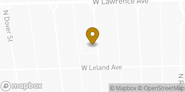 Map showing the location of Uptown (Lakeview) Church of Christ in Chicago, IL 60640