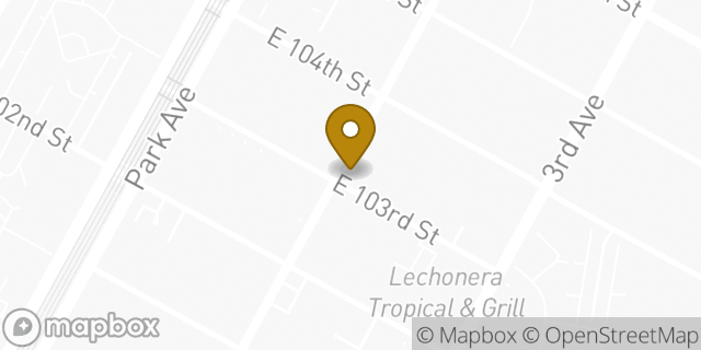 Map showing the location of Dunkin' in New York, NY 10029
