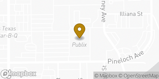 Map showing the location of Publix in Orlando, FL 32806