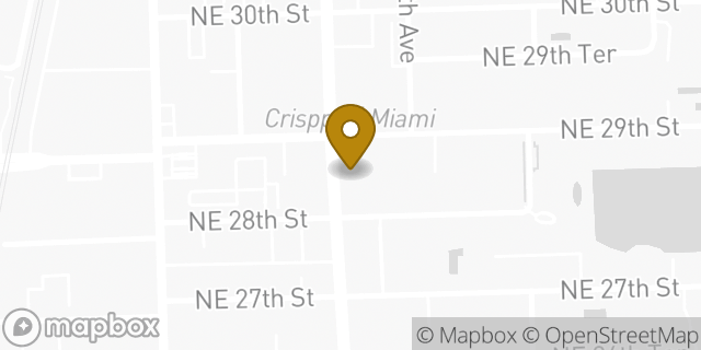 Map showing the location of Papa John's Pizza in Miami, FL 33137