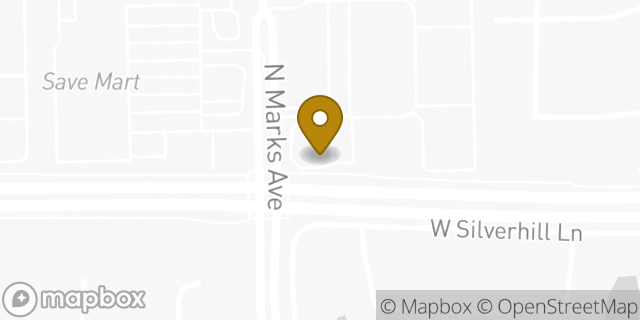 Map showing the location of Starbucks in Fresno, CA 93711