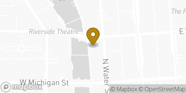 Map showing the location of Chase Bank in Milwaukee, WI 53202