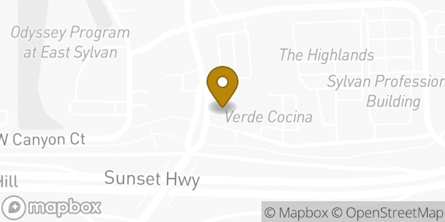 Map showing the location of Starbucks in Portland, OR 97221