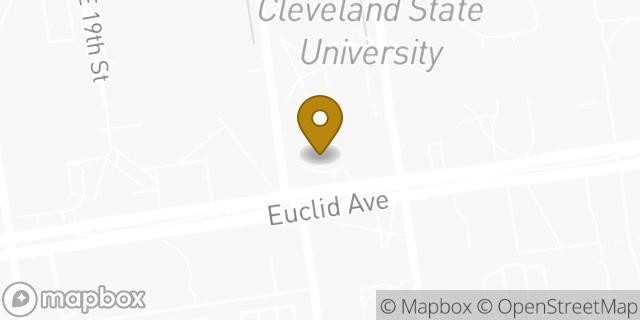 Map showing the location of Starbucks in Cleveland, OH 44115