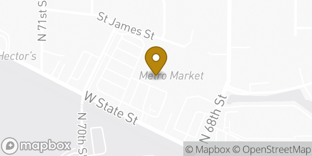 Map showing the location of Starbucks in Wauwatosa, WI 53213