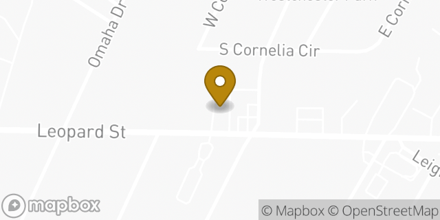 Map showing the location of Leopard St & Westchester in Corpus Christi, TX 78408