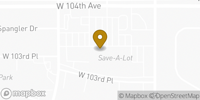 Map showing the location of AutoZone in Northglenn, CO 80234