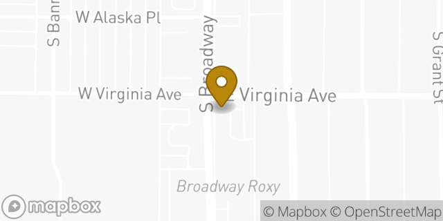 Map showing the location of Starbucks in Denver, CO 80209
