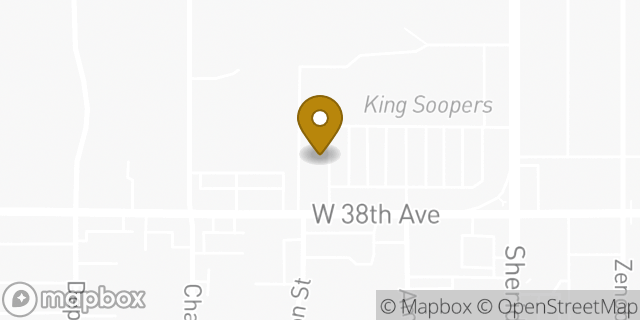 Map showing the location of Papa John's Pizza in Wheat Ridge, CO 80212