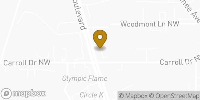 Map showing the location of Enterprise Rent-A-Car in Atlanta, GA 30318