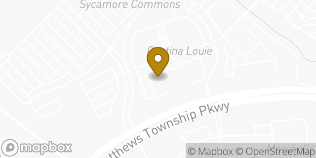 Map showing the location of Starbucks in Matthews, NC 28105