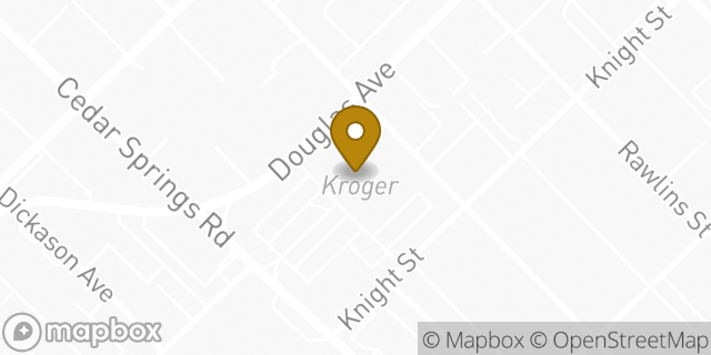 Map showing the location of Kroger in Dallas, TX 75219