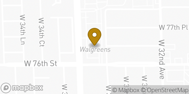Map showing the location of ATM Walgreens in Hialeah, FL