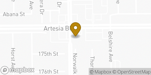 Map showing the location of 7-Eleven in Artesia, CA 90701