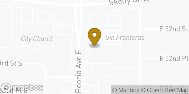 Map showing the location of AutoZone in Tulsa, OK 74105