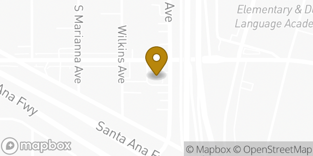 Map showing the location of McDonald's in Los Angeles, CA 90023
