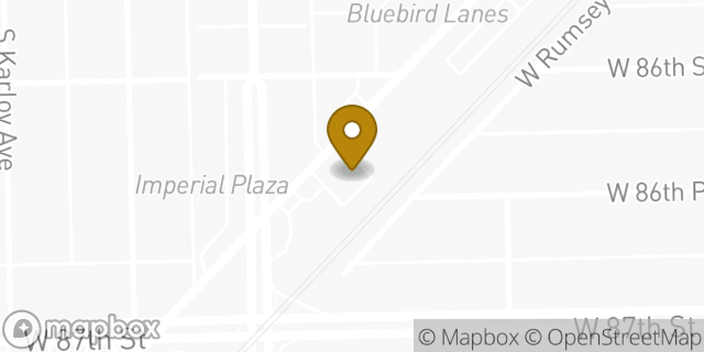Map showing the location of Dunkin' in Chicago, IL 60652