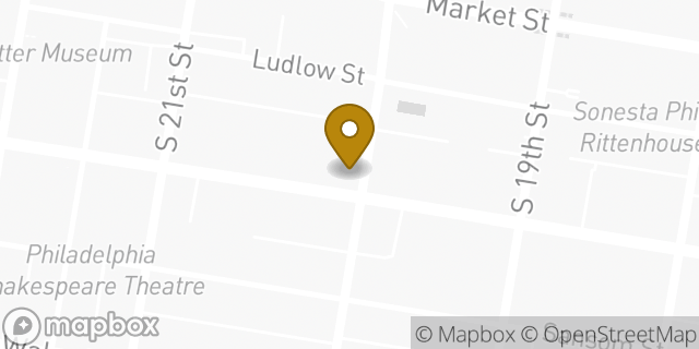 Map showing the location of Dunkin' in Philadelphia, PA 19103