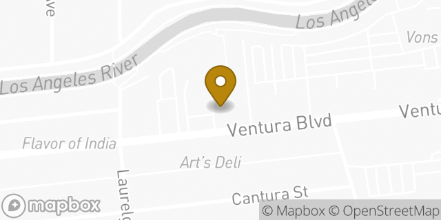 Map showing the location of Bank of America in Studio City, CA 91604