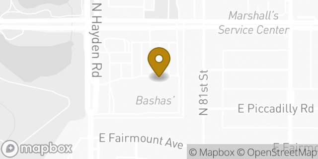 Map showing the location of Starbucks in Scottsdale, AZ 85251