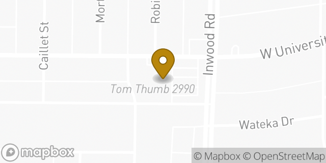 Map showing the location of Tom Thumb in Dallas, TX 75209