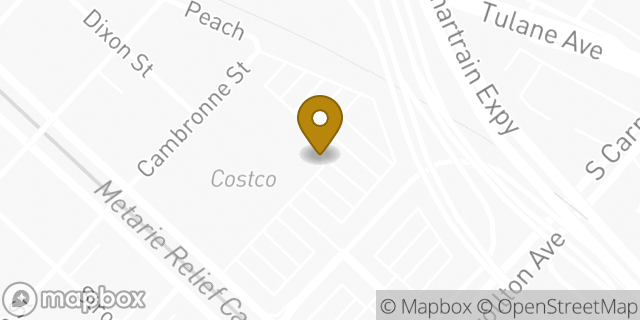 Map showing the location of Costco in New Orleans, LA 70118