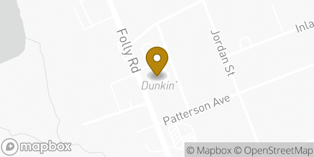 Map showing the location of Dunkin Donuts in Charleston, SC 29412