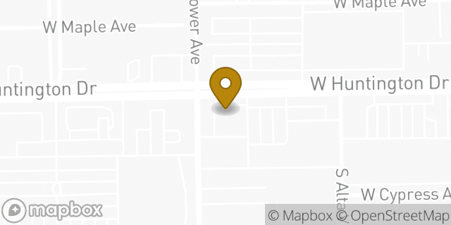 Map showing the location of McDonald's in Monrovia, CA 91016