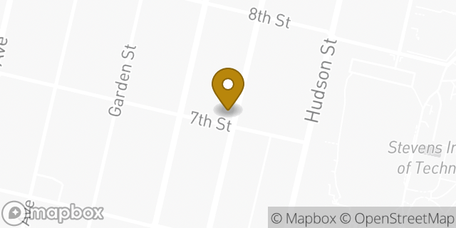 Map showing the location of Dunkin' in Hoboken, NJ 07030