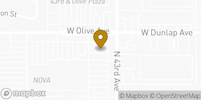 Map showing the location of Bank Of America in Glendale, AZ 85302