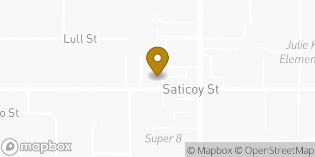 Map showing the location of AutoZone in Los Angeles, CA 91605