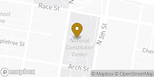 Map showing the location of Starbucks in Philadelphia, PA 19106