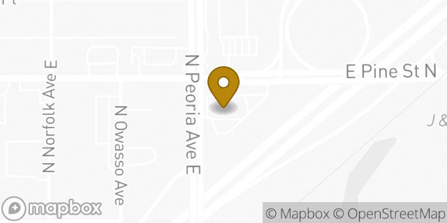 Map showing the location of McDonald's in Tulsa, OK 74106