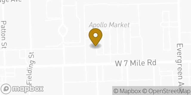 Map showing the location of Foot Locker in Detroit, MI 48219