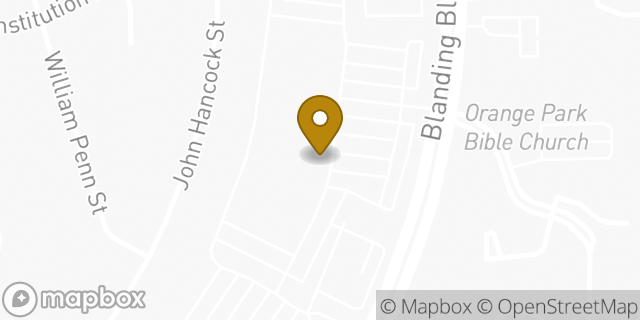Map showing the location of Amazon Locker - Dando in Orange Park, FL 32073