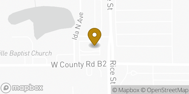 Map showing the location of Dunkin' in Roseville, MN 55113