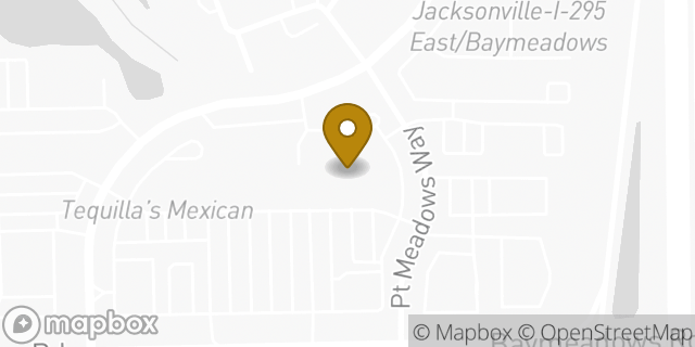 Map showing the location of Baymeadows in Jacksonville, FL 32256