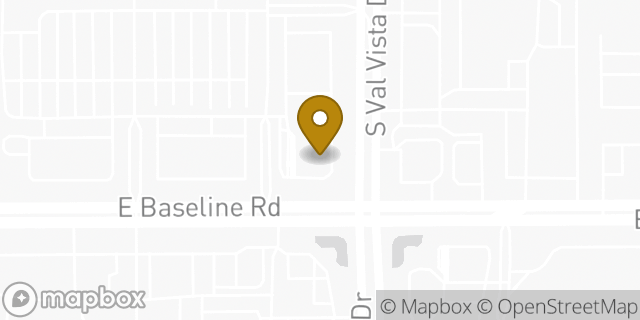 Map showing the location of Chase Bank in Mesa, AZ 85204