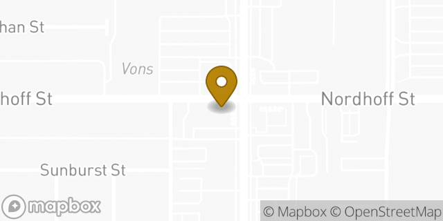 Map showing the location of Chase Bank in Northridge, CA 91324
