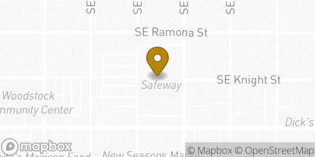 Map showing the location of Safeway in Portland, OR 97206