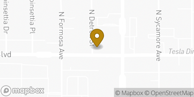 Map showing the location of The UPS Store in West Hollywood, CA 90046