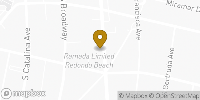 Map showing the location of Ramada Limited in Redondo Beach, CA 90277