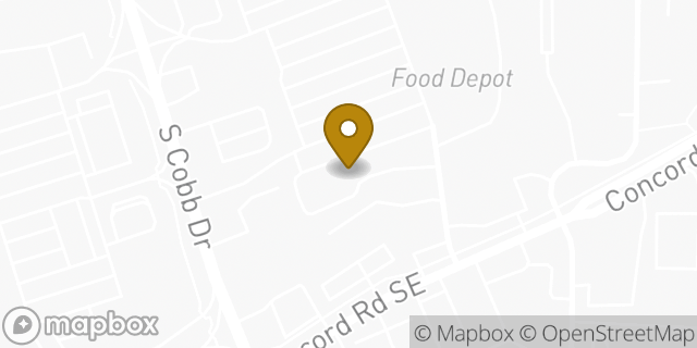 Map showing the location of Penske Truck Rental in Smyrna, GA 30080