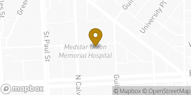 Map showing the location of MedStar Health: Heart and Vascular at Johnston Professional Building in Baltimore, MD